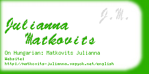 julianna matkovits business card